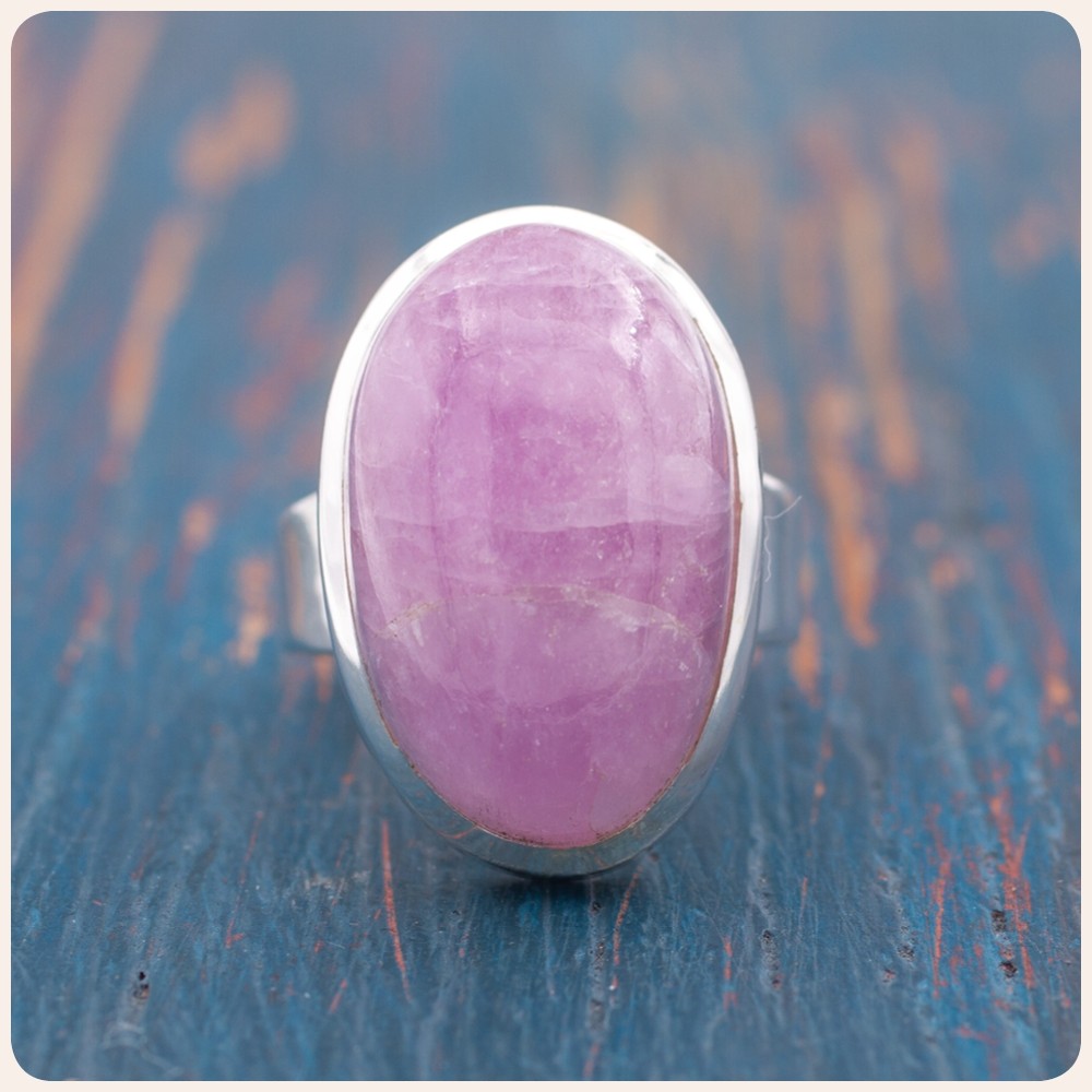 Kunzite Silver Statement Ring
