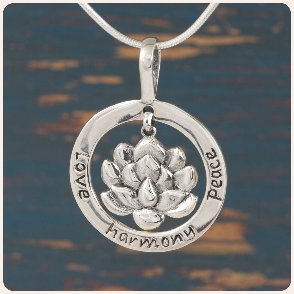 Lotus Flower Silver Pendant