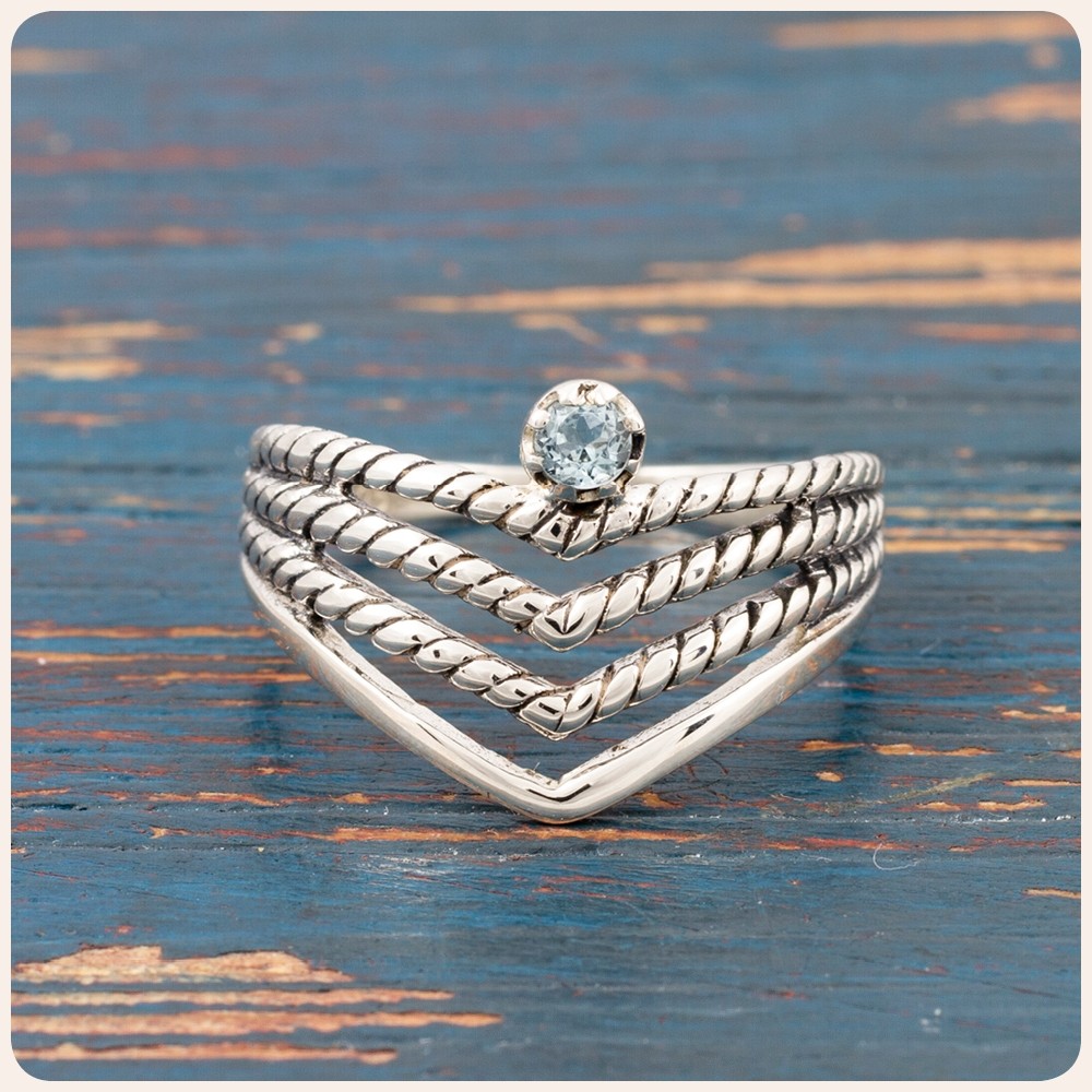 Blue Topaz Silver Ring