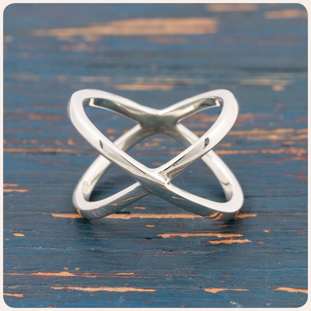 Silver Crossover Ring