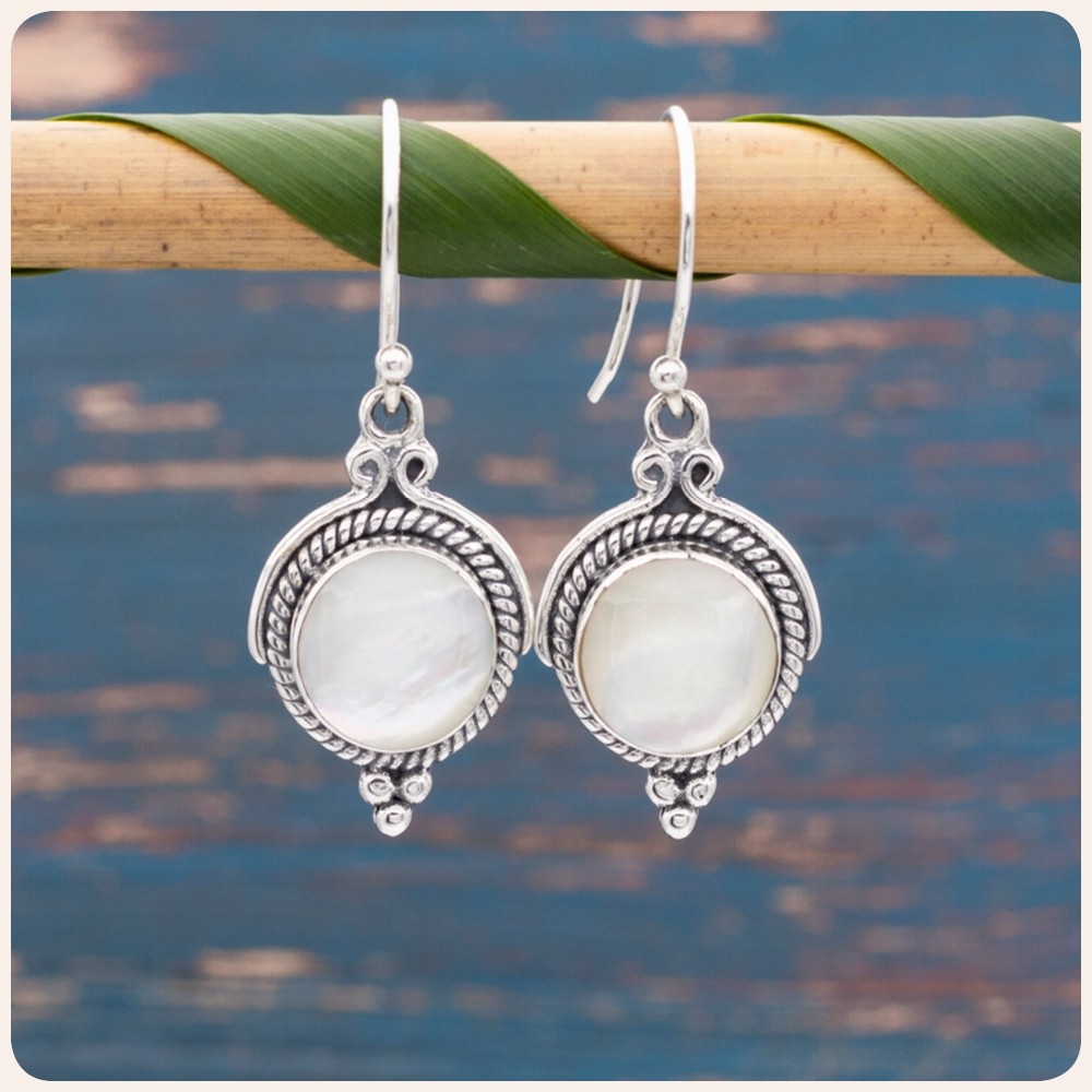 Mother of Pearl Silver Earrings