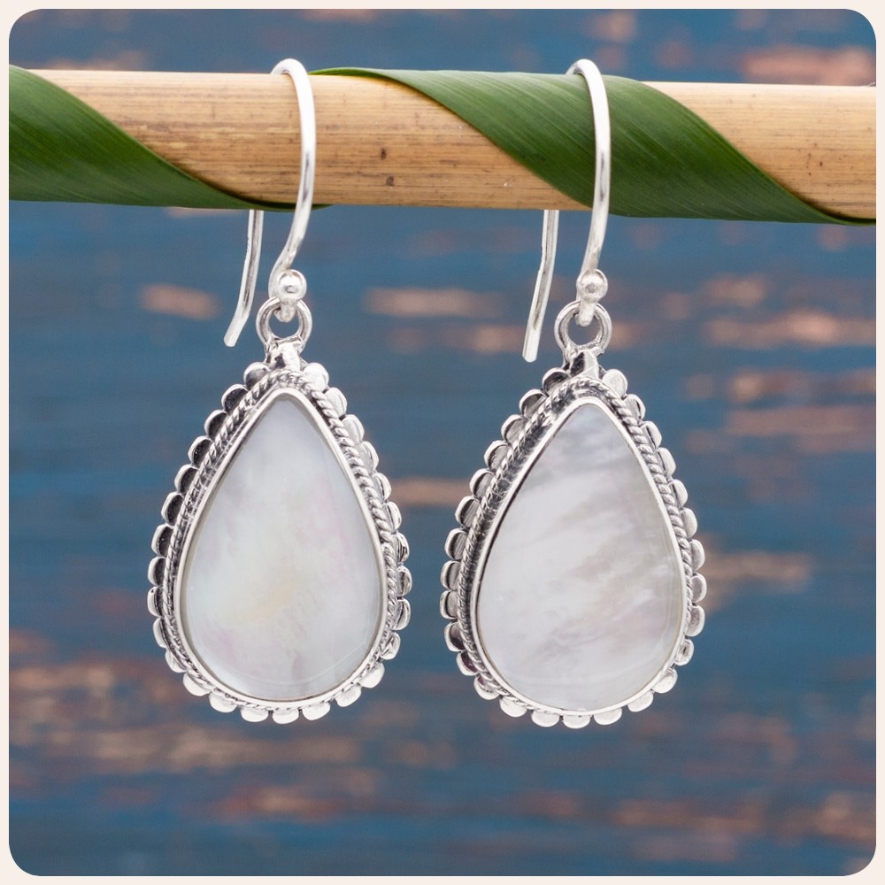 Mother of Pearl Silver Earrings