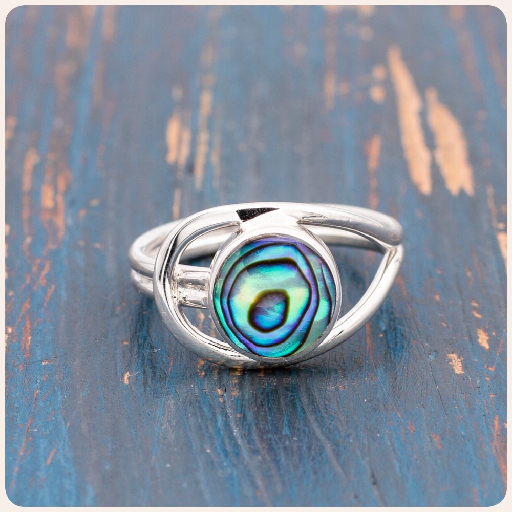 Abalone Shell Silver Ring 