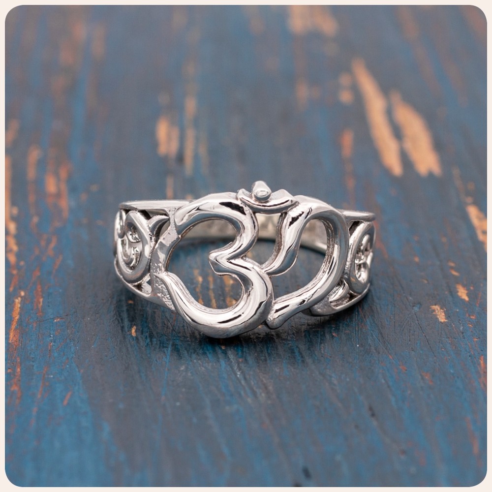 OM Symbol Silver Ring