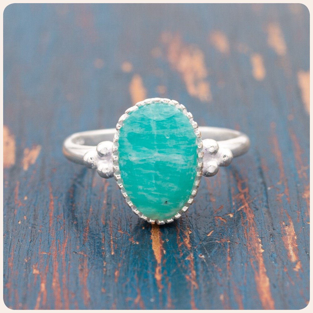 Amazonite Silver Ring
