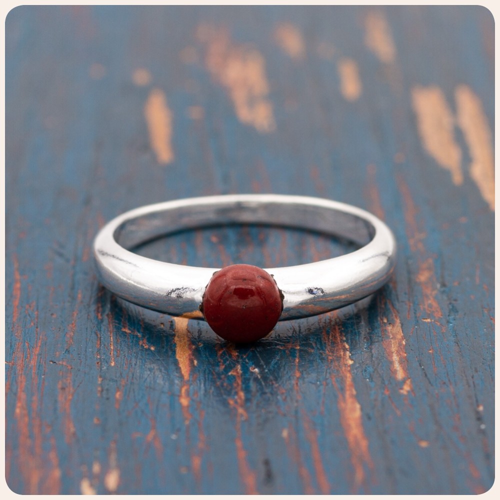 Red Jasper Silver Ring