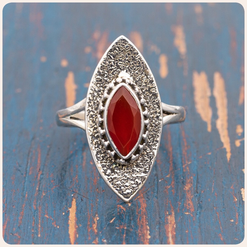 Carnelian Silver Ring