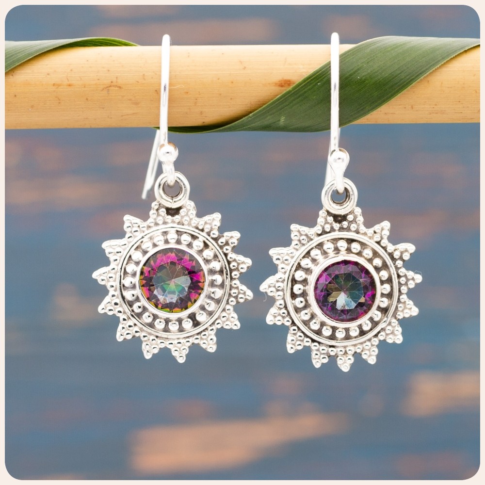 Mystic Topaz Silver Earrings
