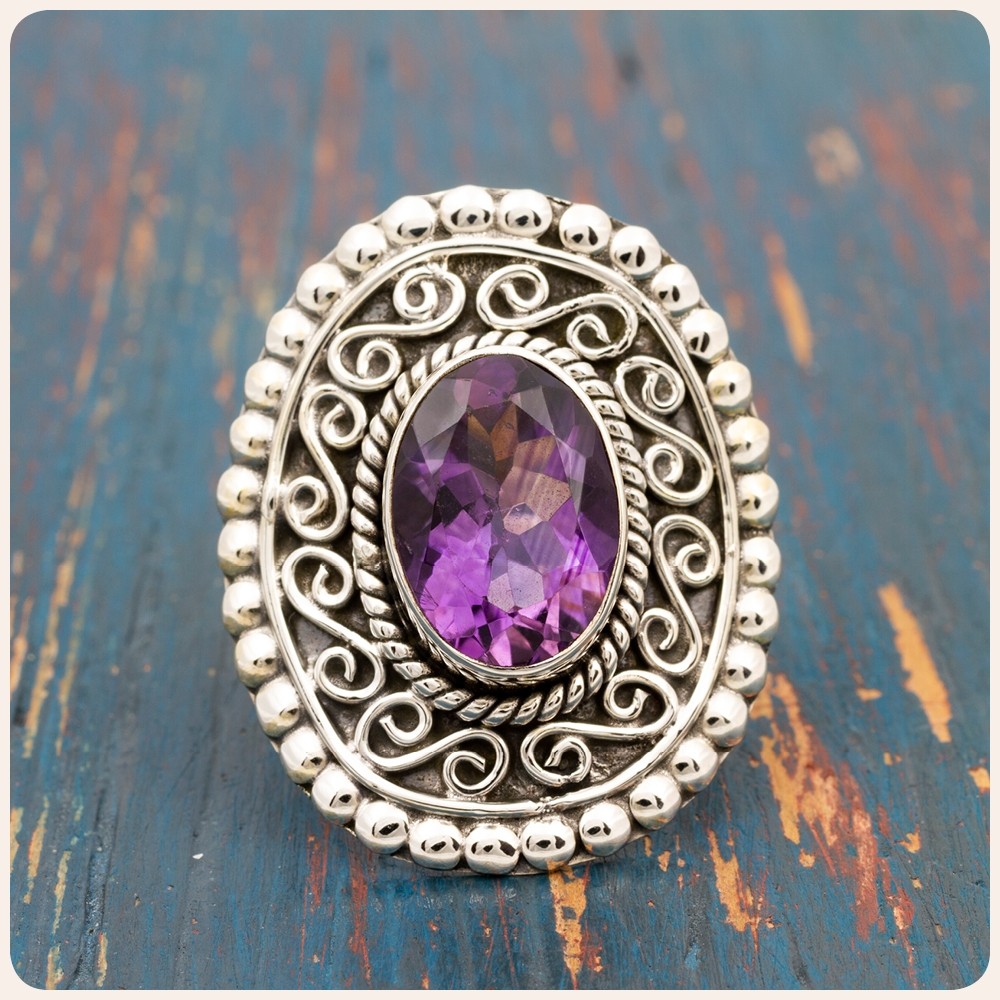 Amethyst Silver Ring