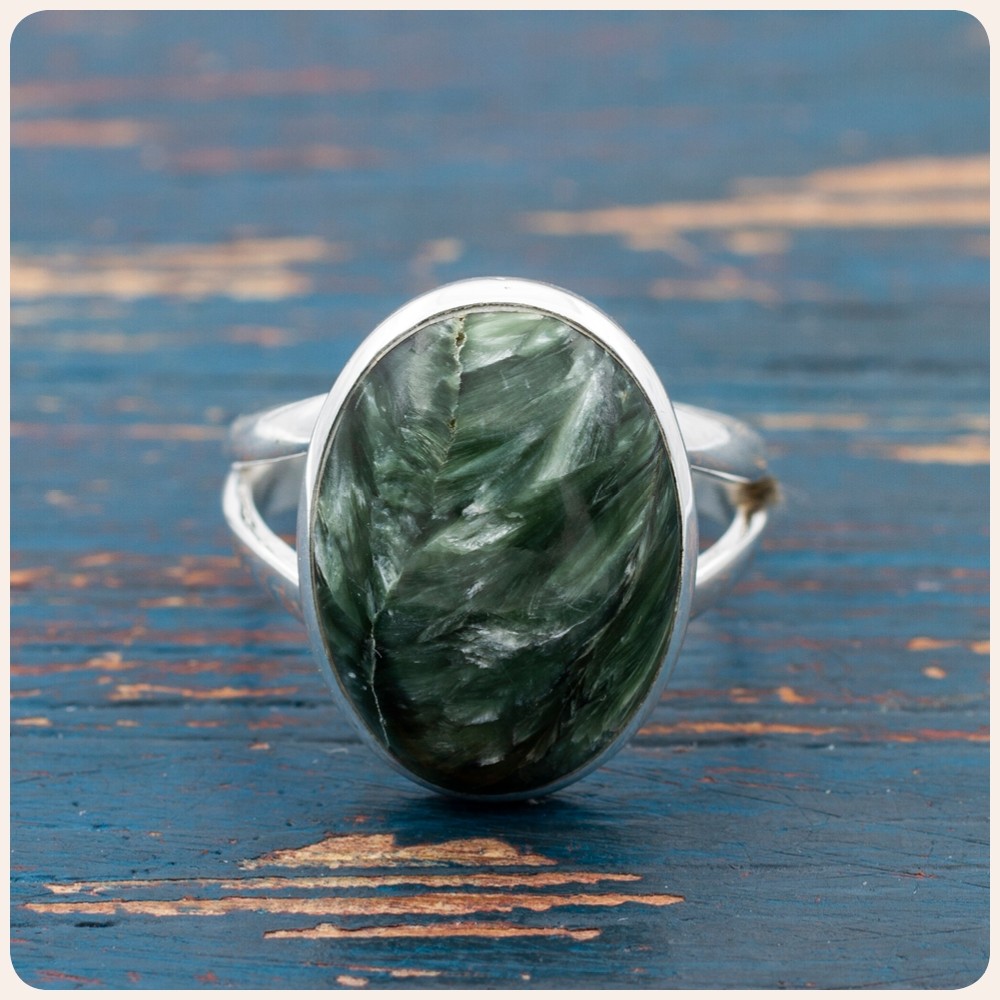 Seraphinite Silver Ring