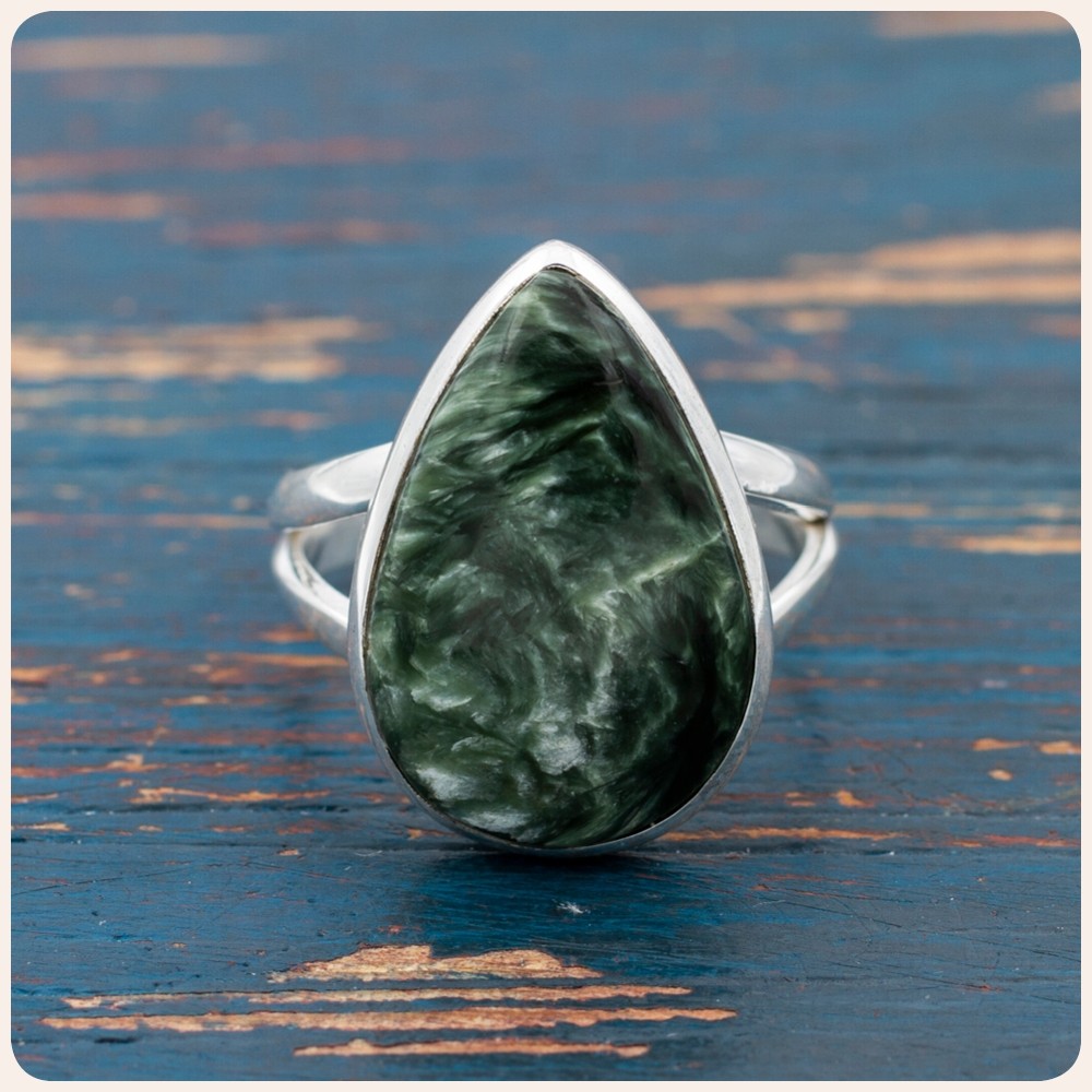 Seraphinite Silver Ring
