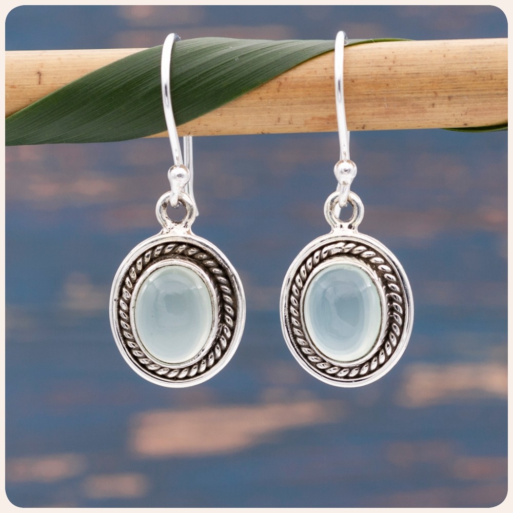 Chalcedony Silver Earrings