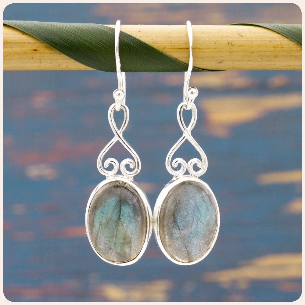Labradorite Silver Earrings