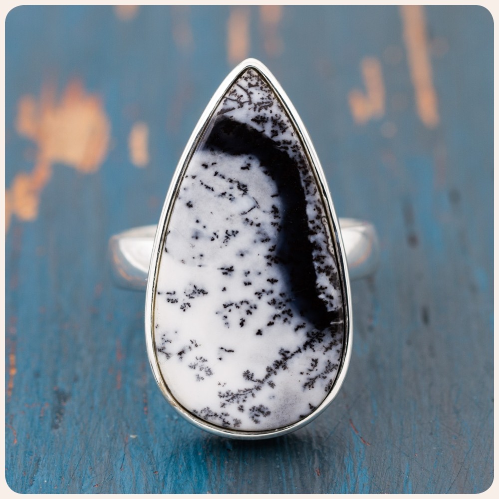 Dendrite Opal Silver Ring