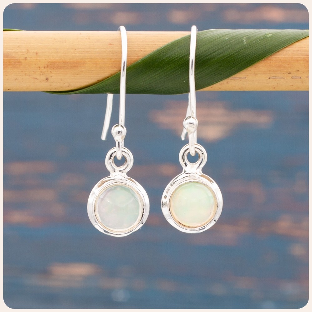 Opal Silver Earrings