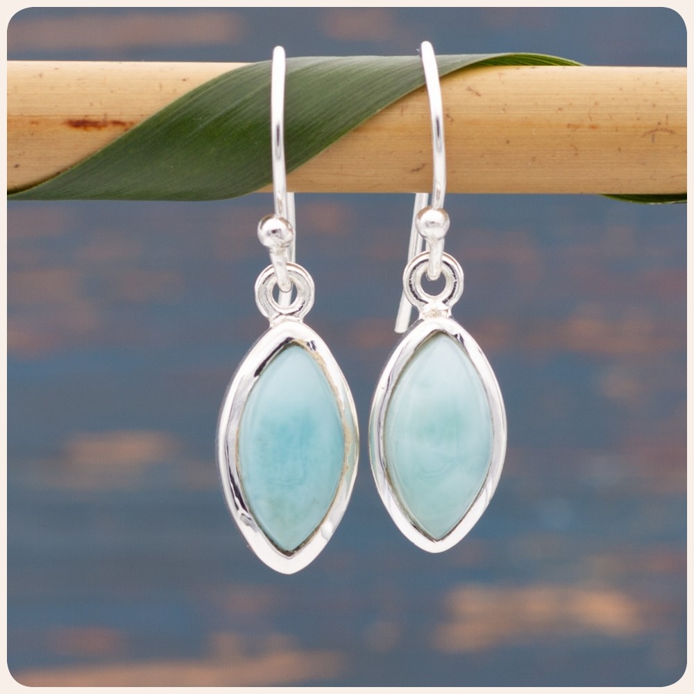 Larimar Silver Earrings