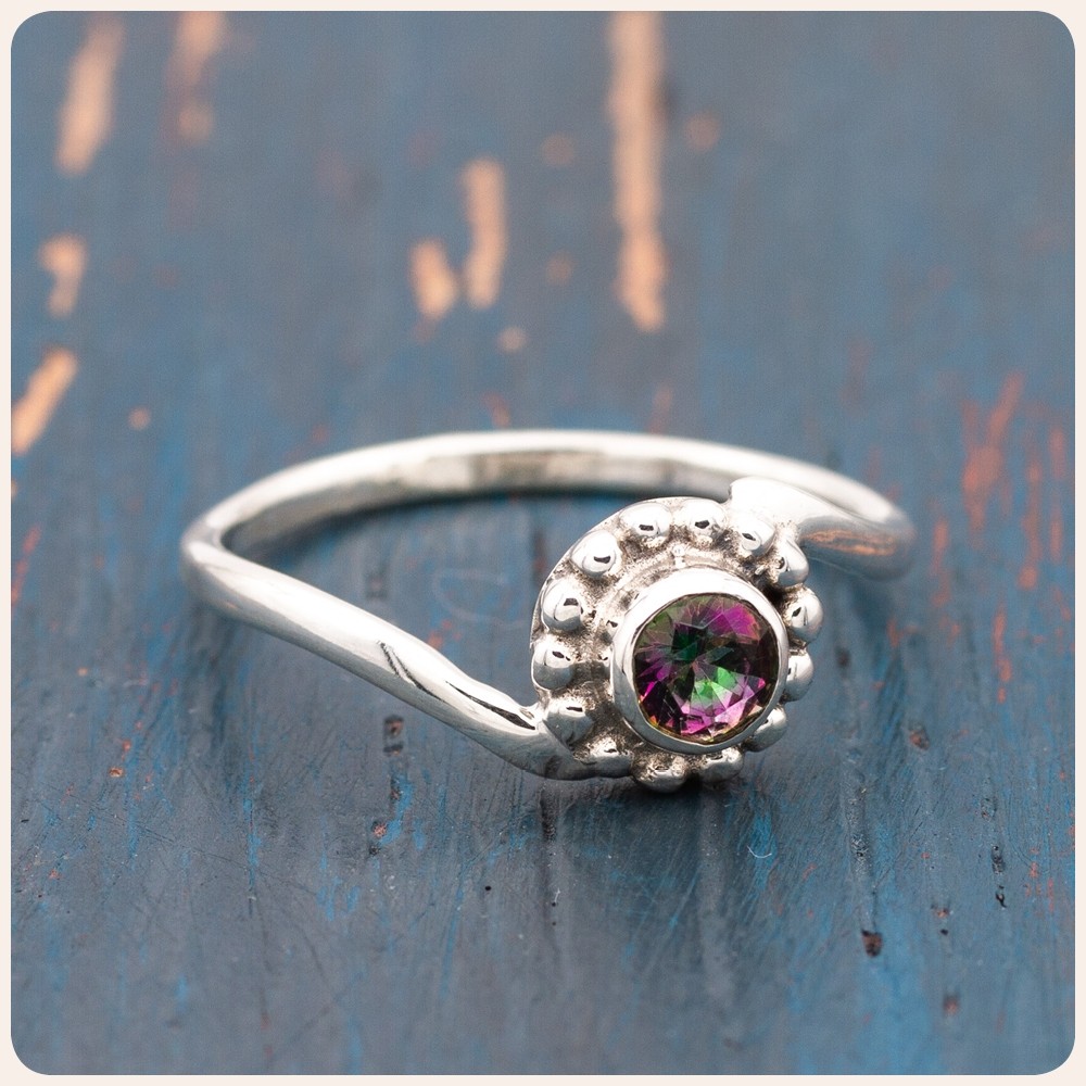 Mystic Topaz Silver Ring