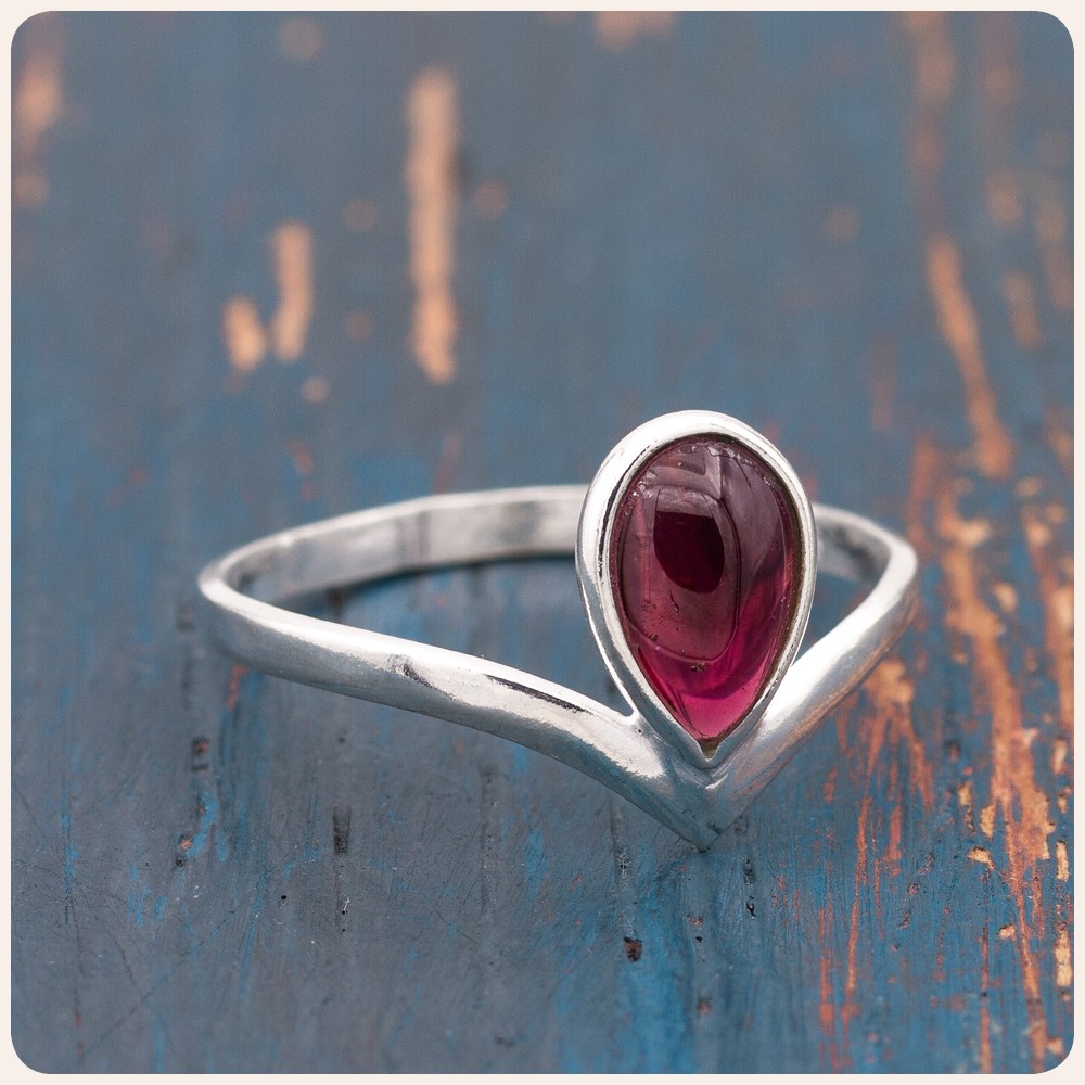 Garnet Silver Ring