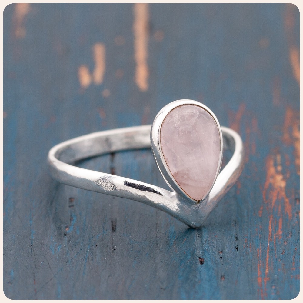 Rose Quartz Silver Ring