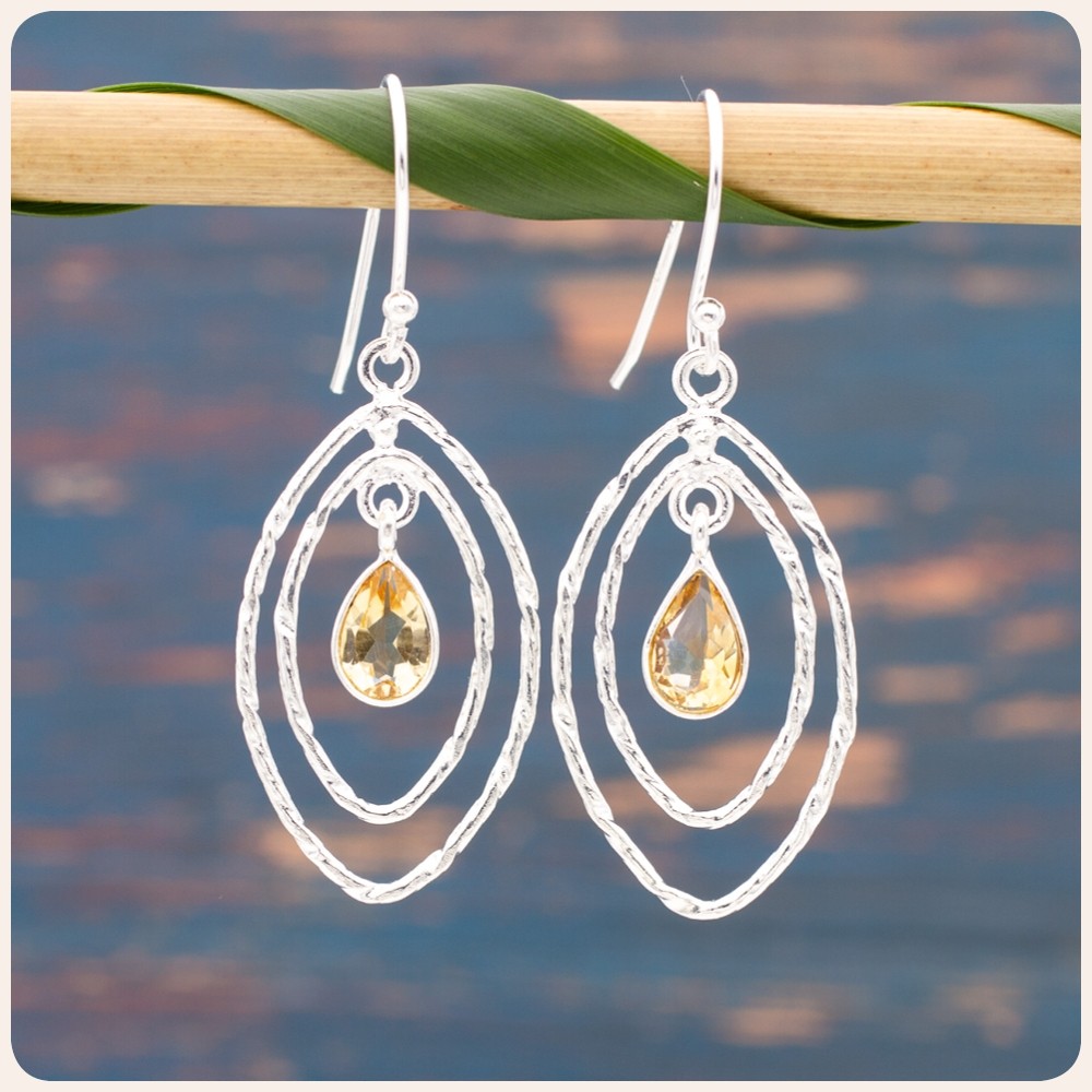 Citrine Silver Earrings