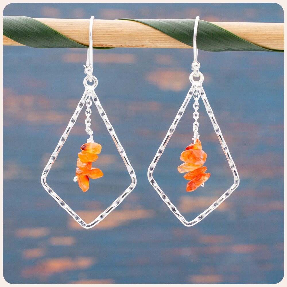 Carnelian Silver Earrings