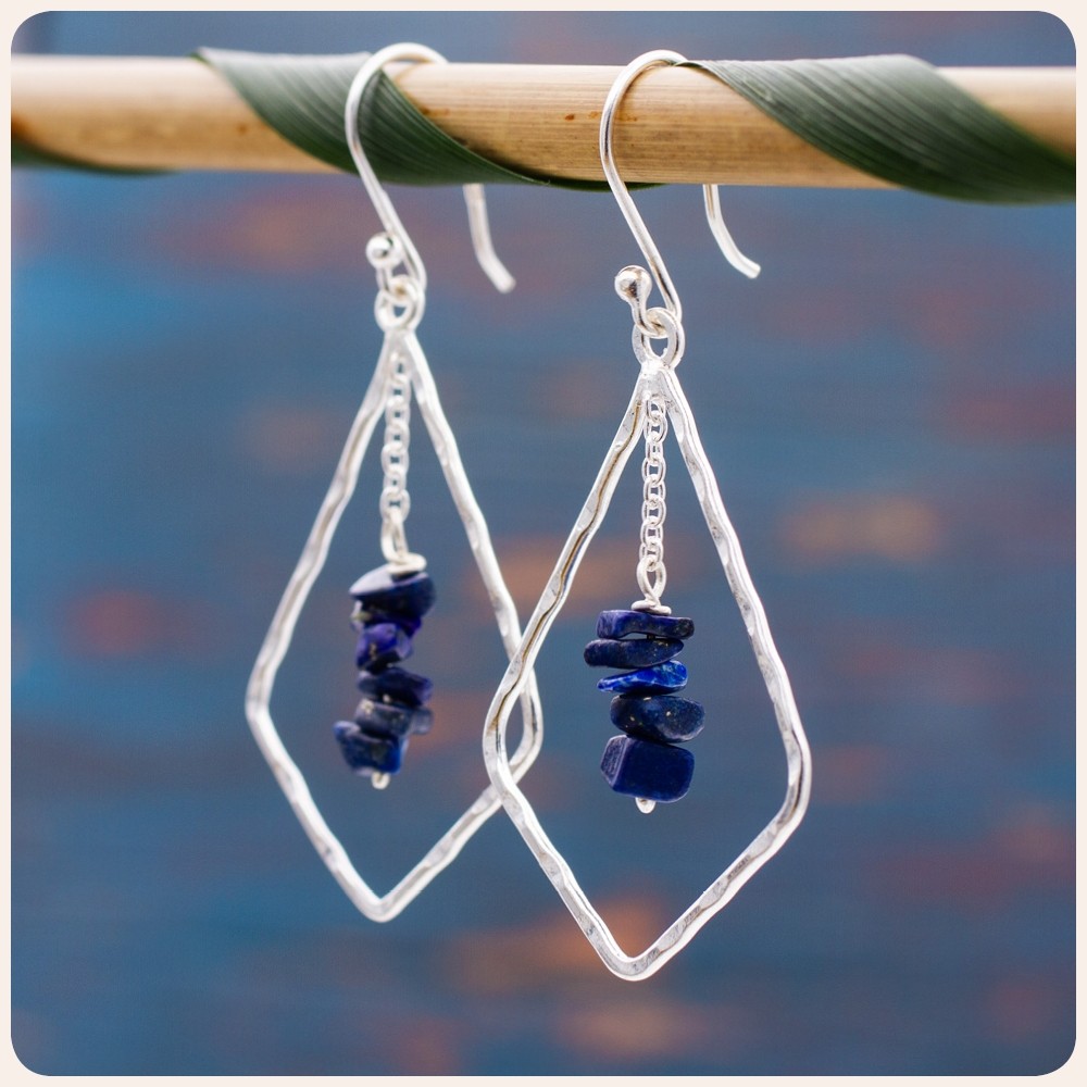 Lapis Lazuli Silver Earrings
