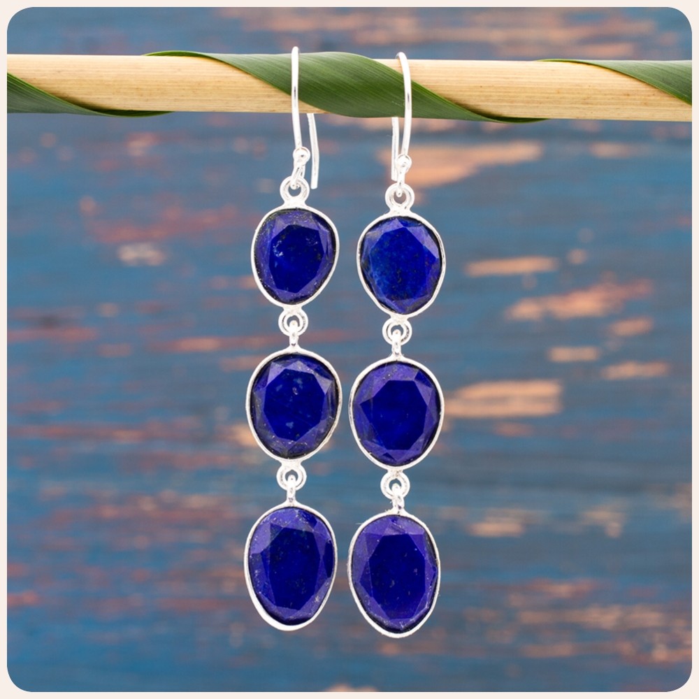 Lapis Lazuli Silver Earrings 