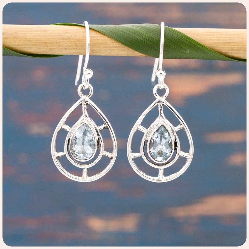 Topaz Silver Earrings