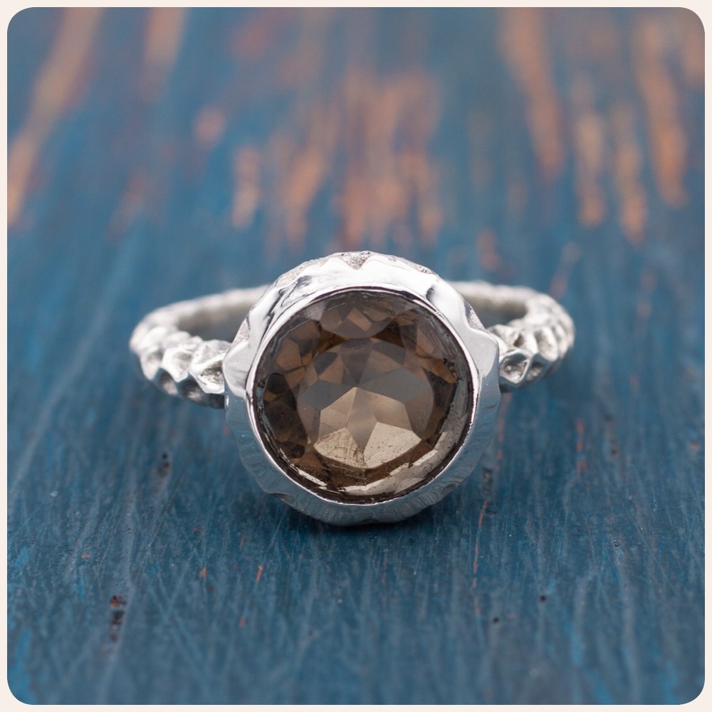 Smoky Quartz Silver Ring