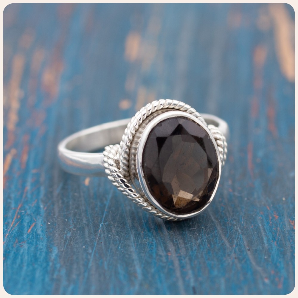 Smoky Quartz Silver Ring