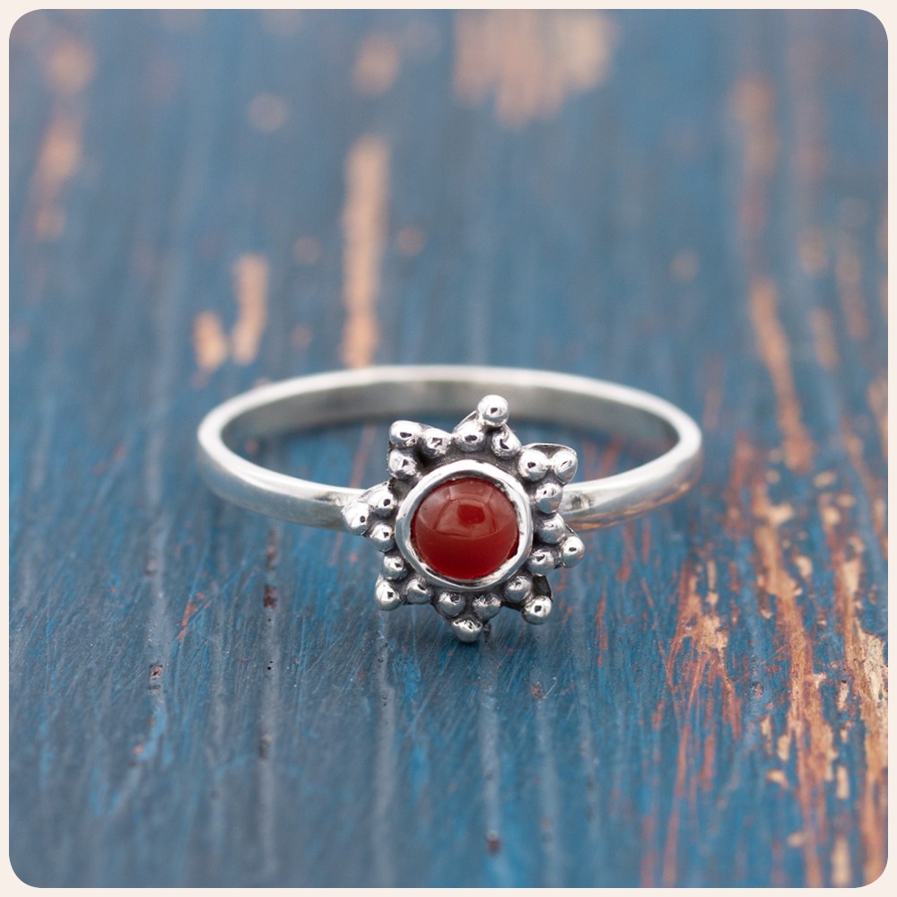Carnelian Silver Ring