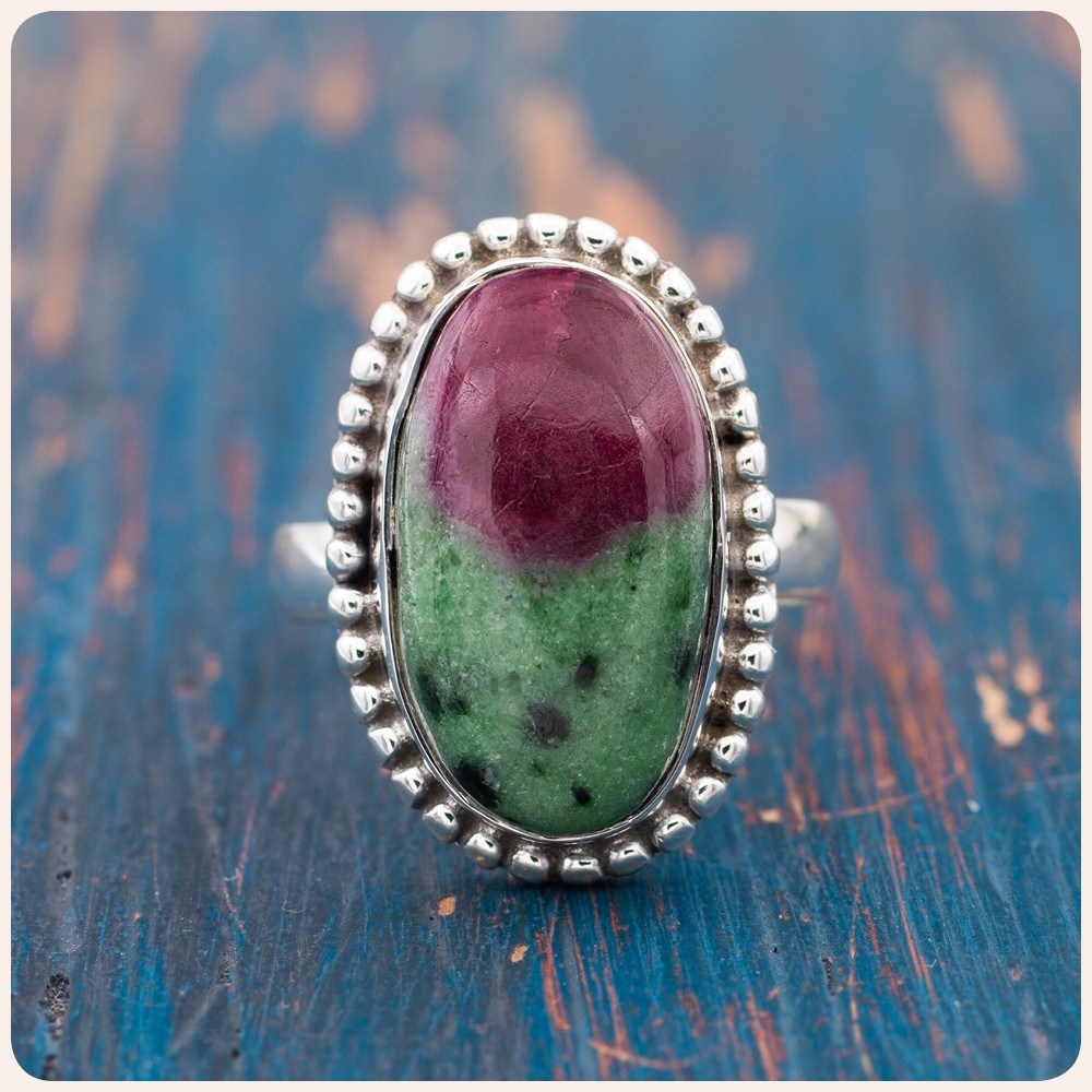 Ruby Zoisite Silver Ring