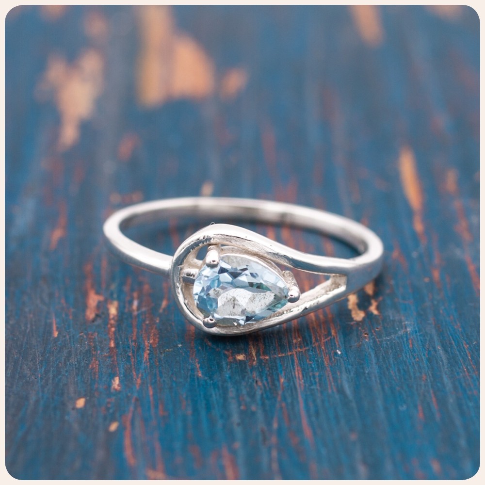 Blue Topaz Silver Ring