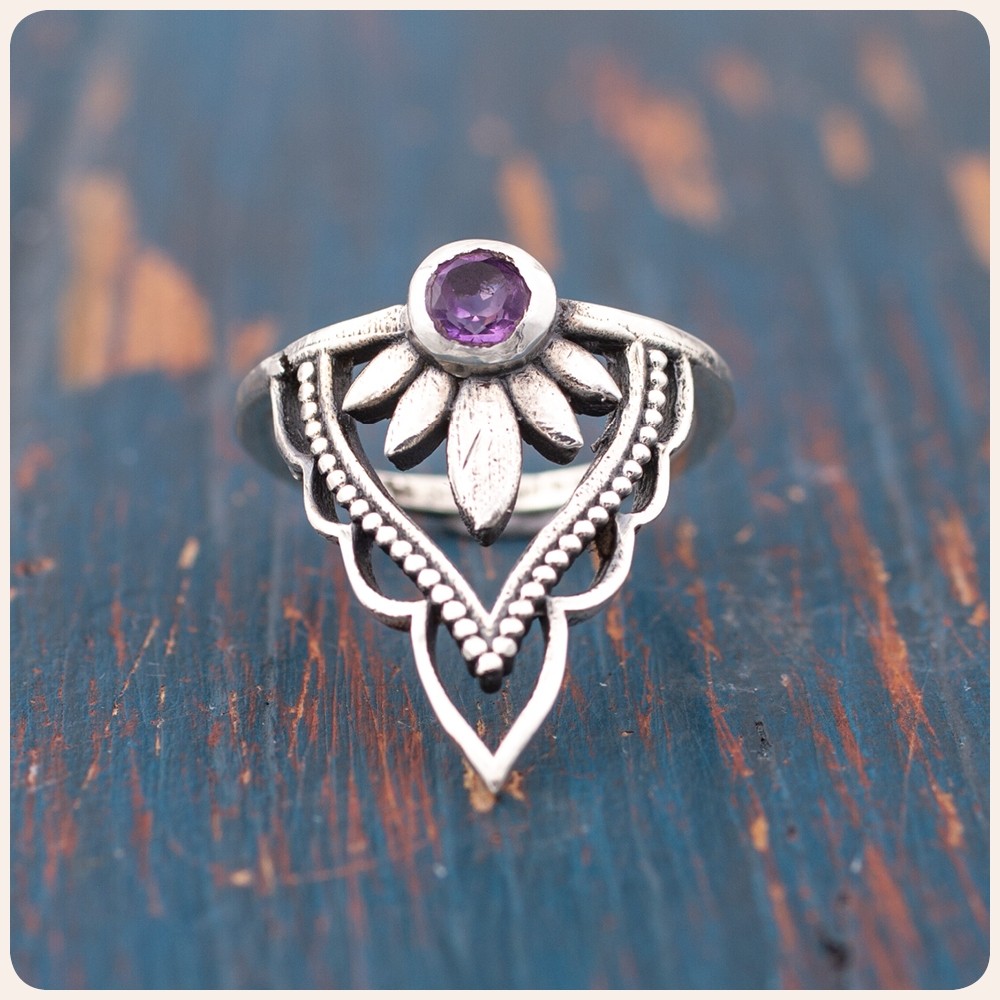 Amethyst Silver Ring