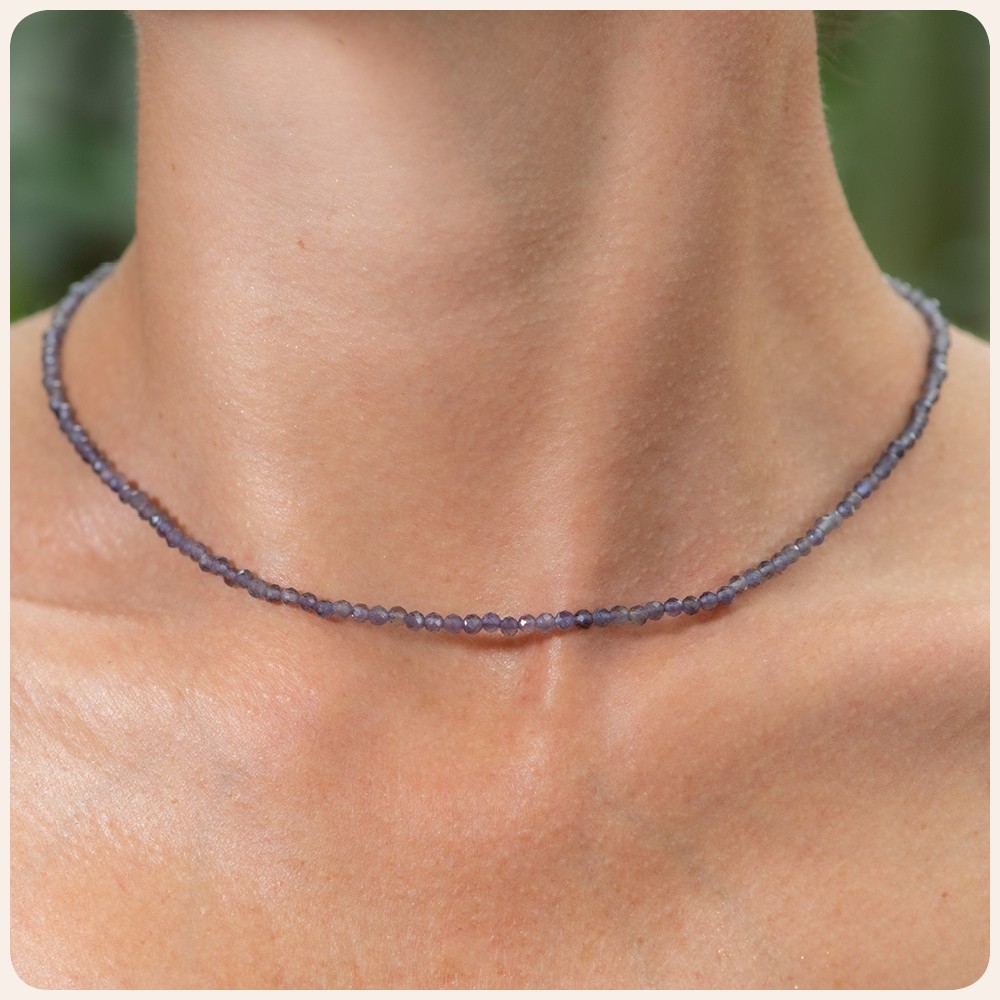 Iolite Bead Gemstone Necklace