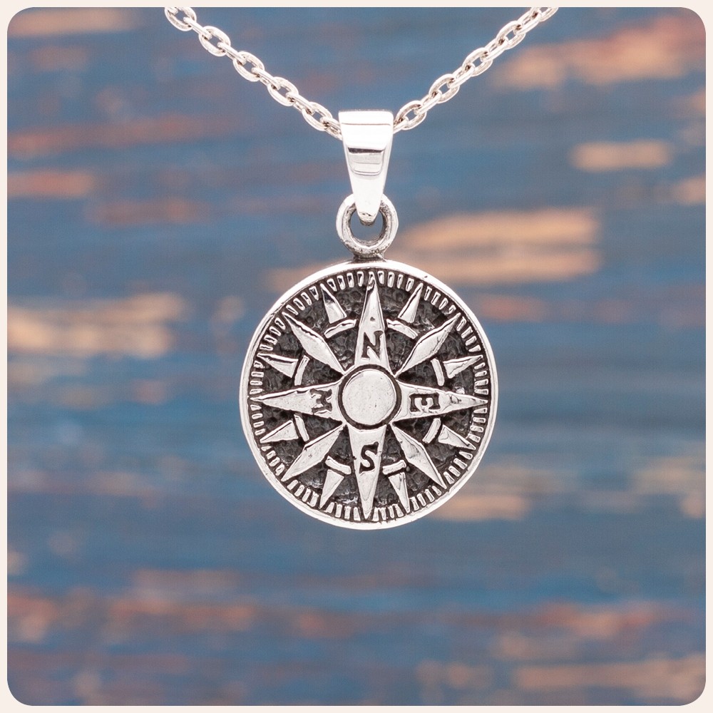 Compass Silver Pendant
