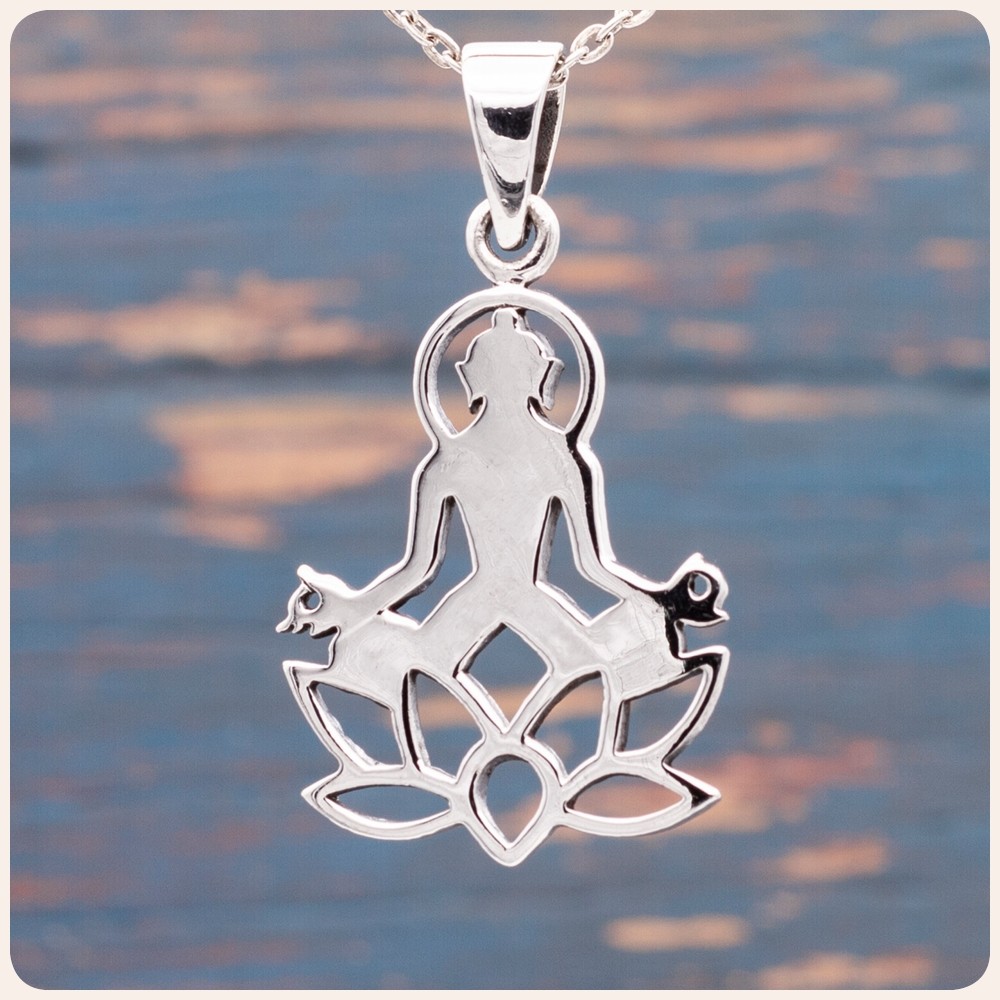 Yoga Lotus Silver Pendant