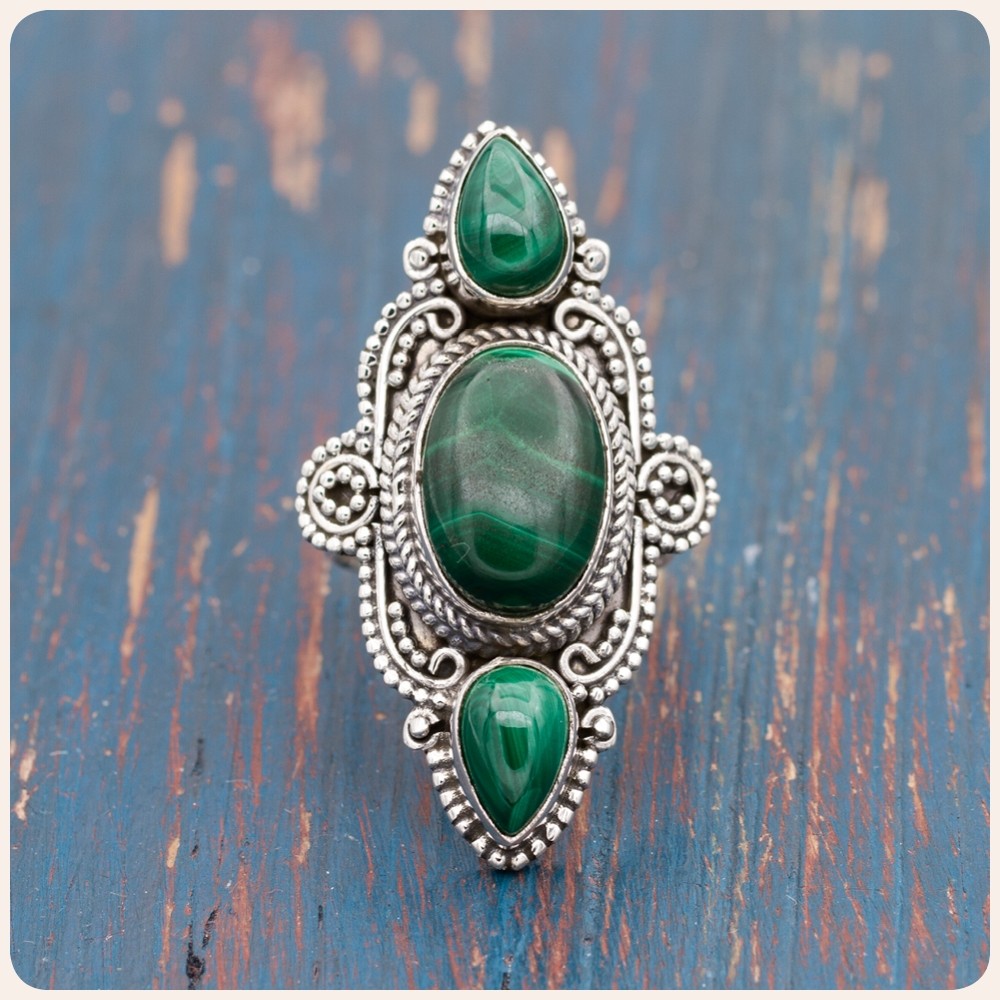 Malachite Silver Ring