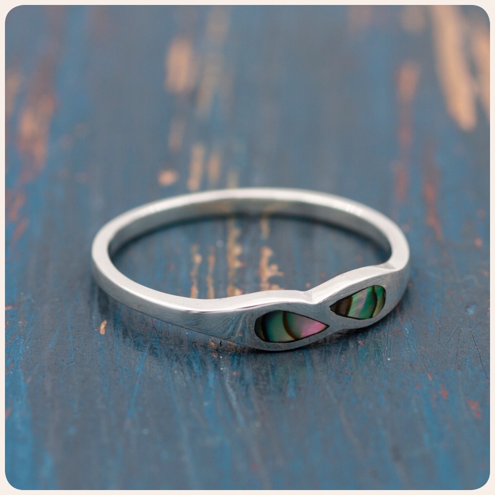 Ocean Abalone Silver Ring
