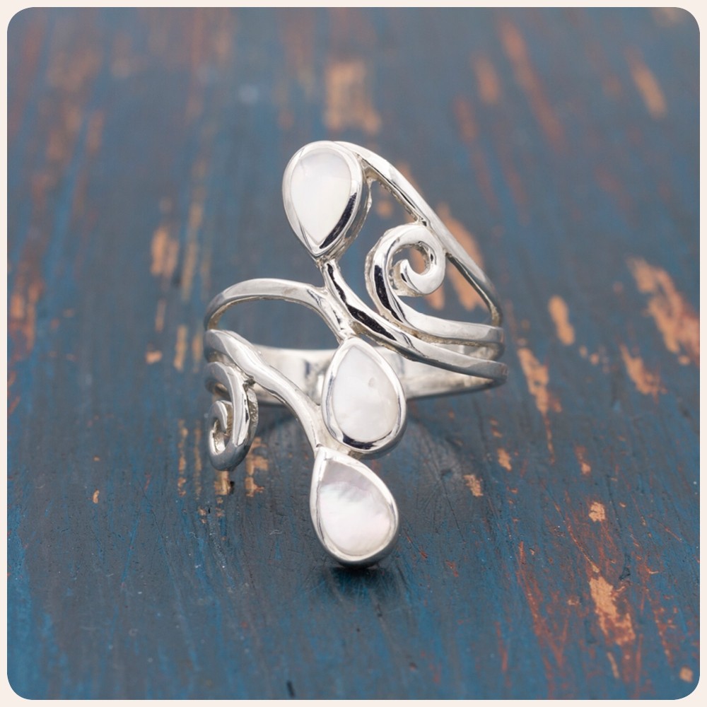 Mother of Pearl Silver Ring