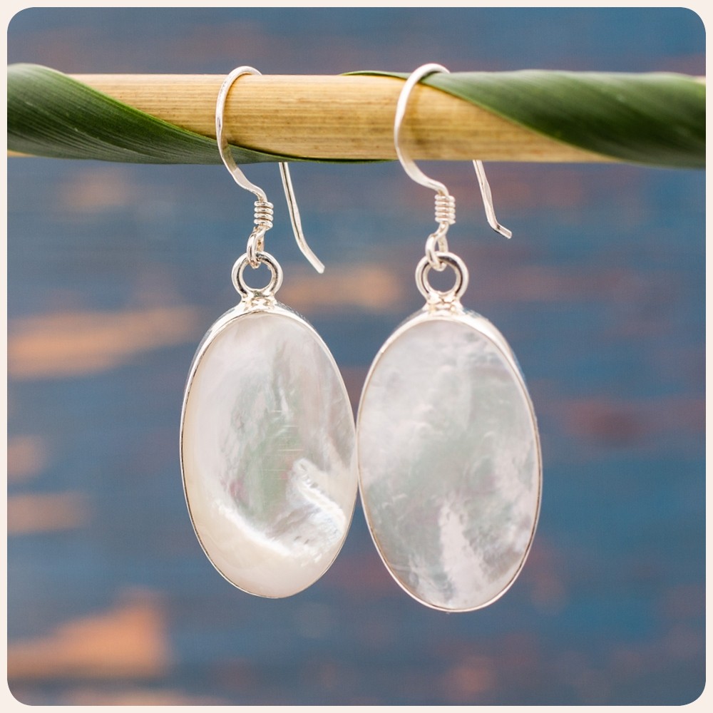 Mother of Pearl Silver Earrings 