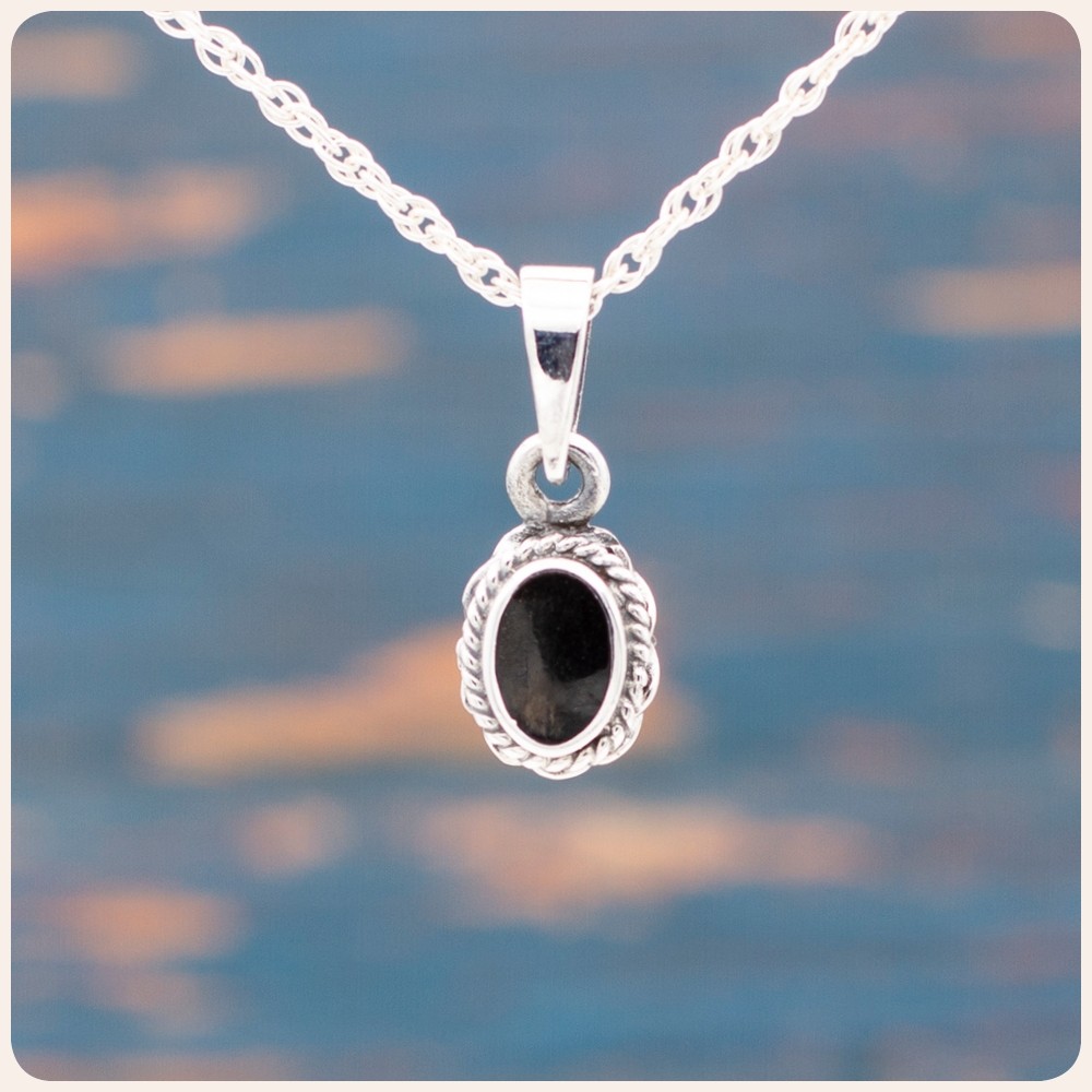 Black Shell Silver Pendant