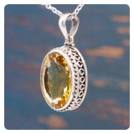 Citrine Silver Pendant