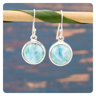 Larimar Silver Earrings