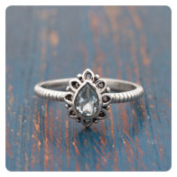 Blue Topaz Silver Ring