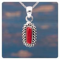 Coral Silver Pendant