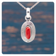 Coral Silver Pendant