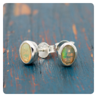 Opal Silver Earrings