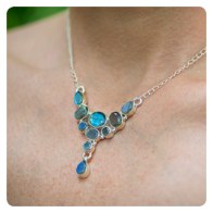 Labradorite Silver Necklace