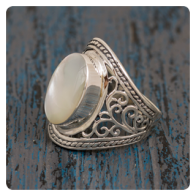 Mother of Pearl Silver Ring